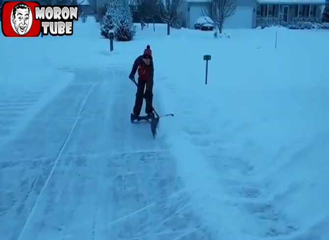 Video :Here's how you stylishly remove snow off your home's front entrance
